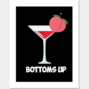 Bottums up! Peaches Drinking Pun Posters and Art